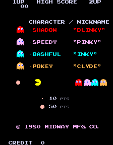 Pac-Man (Midway, with speedup hack) Title Screen